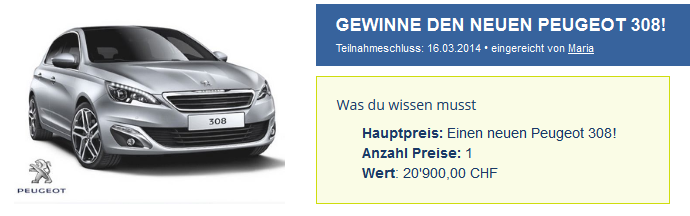 Wettbewerb Peugeot 308