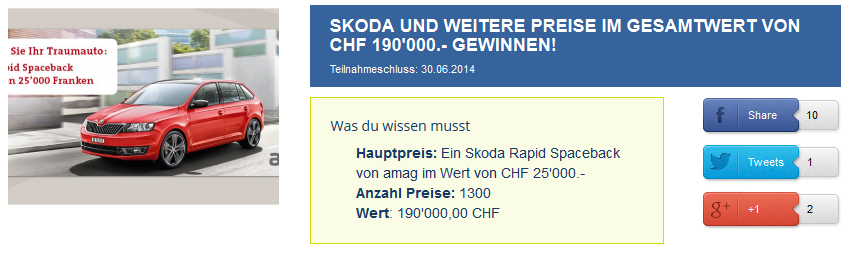 Wettbewerb Skoda Rapid Spaceback